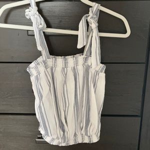 White and blue crop top. Size XS